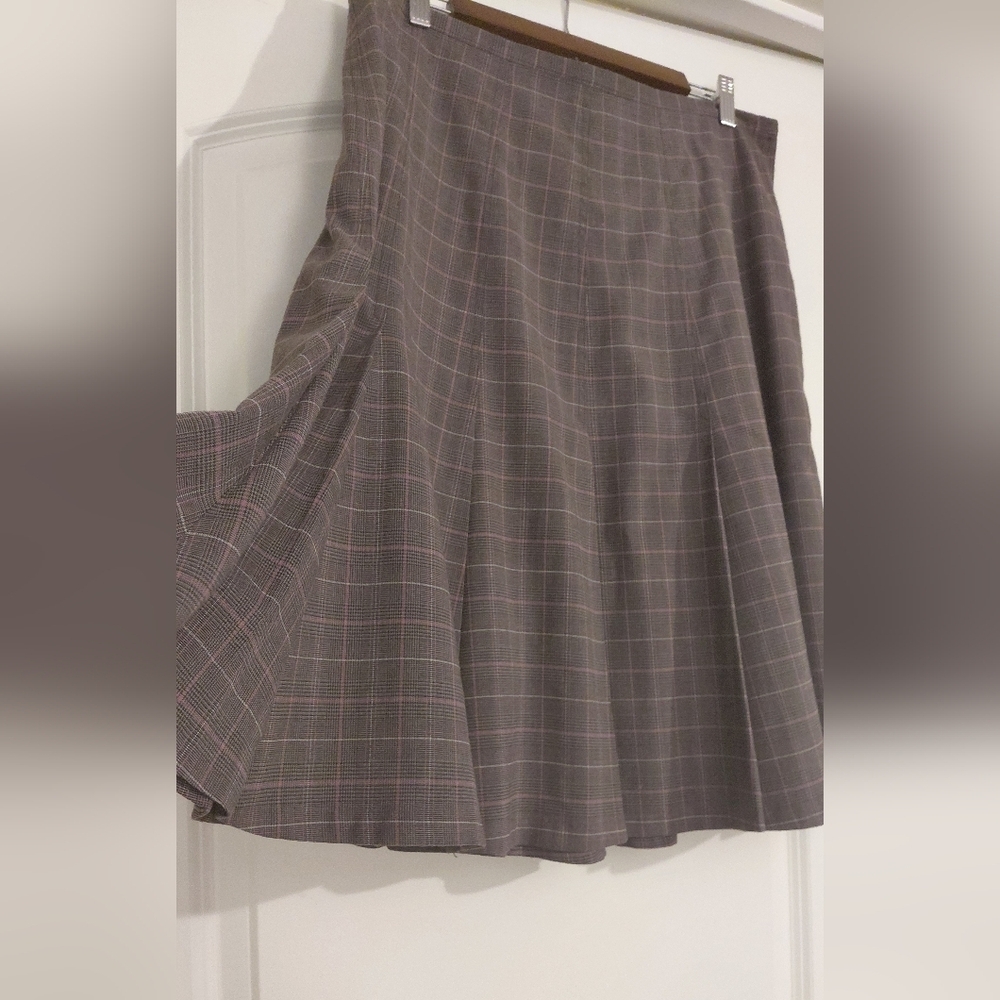 Vintage Plaid A-Line Skirt Grandmacore - Picture 3 of 14